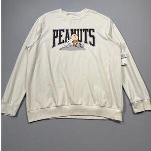 Hybrid Men's Peanuts Hilltop Regular-Fit Printed Fleece Sweatshirt Grey 2XL $50